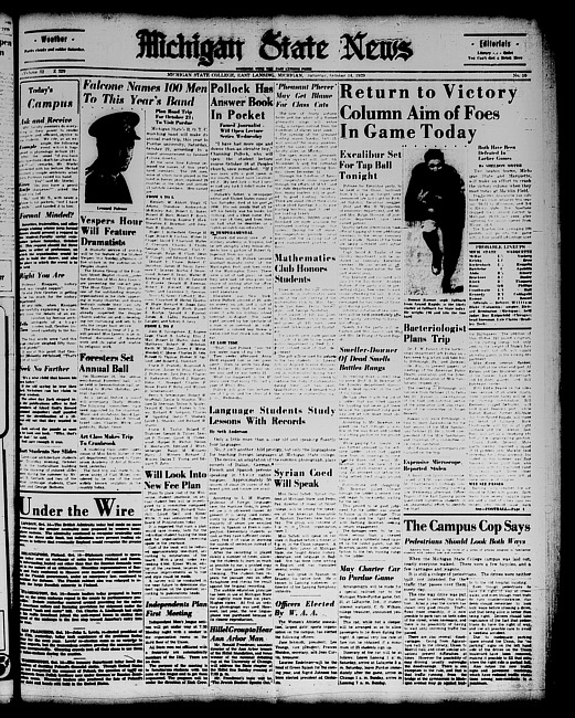 Michigan State news. (1939 October 14)