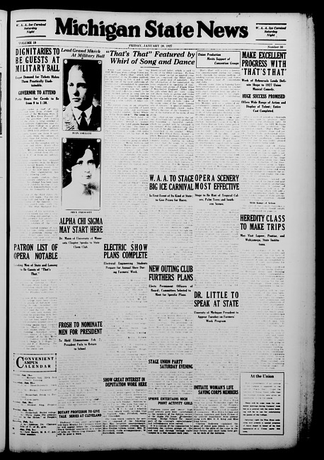 Michigan State news. (1927 January 28)