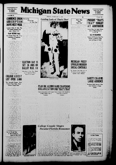 Michigan State news. (1927 February 4)