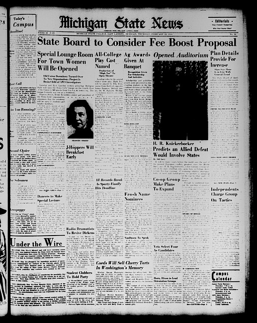 Michigan State news. (1940 February 22)