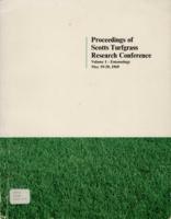 Proceedings of Scotts Turfgrass Research Conference. Vol. 1, Entomology