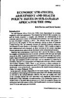 Economic strategies, adjustment and health policy : issues in sub-Saharan Africa for the 1990s