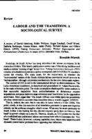 Labour and the transition : a sociological suvery
