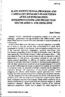 Slow institutional progress and capitalist dynamics in Southern African intergration : interpretations and projects in South Africa and Zimbabwe