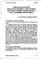Democratisation or bureaucratisation? : Civil society, the public sphere and the state in post-apatheid South Africa
