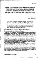 Policy challenges for education in the new South Africa : the case for school feeding in the context of social and economic reconstruction