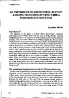 An experience of deindustrialisation : lessons from Britain's industrial performance since 1960