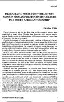 Democratic societies? Voluntary association and democratic culture in a South African township