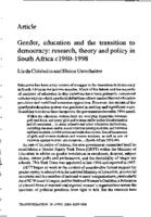 Gender, education and the transition to democracy : research, theory and policy in South Africa c1980-1998