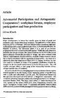 Adversarial participation and antagonistic cooperation? : workplace forums, employee participation and lean production