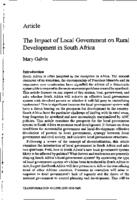 The impact of local government on rural development in South Africa