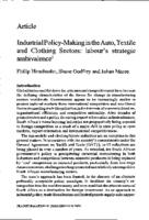 Industrial policy-making in the auto, textile and clothing sectors : labour's strategic ambivalence