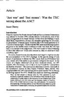 "Just war" and "just means" : was the TRC wrong about the ANC?