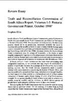 Book review : Truth and Reconciliation Commission of South Africa Report, volumes 1-5