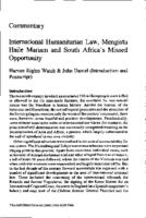 International humanitarian law, Mengistu Haile Mariam and South Africa's missed opportunity