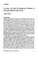 Foreign aid and development debates in post-apartheid South Africa