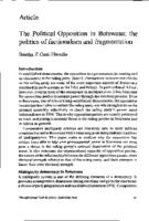 The political opposition in Botswana : the politics of factionalism and fragmentation