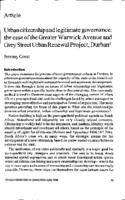 Urban citizenship and legitimate governance : the case of the Greater Warwick Avenue and Grey Street Urban Renewal Project, Durban