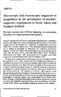 Microscopic and macroscopic responses to inequalities in the governance of security : respective experiments in South Africa and Northern Ireland