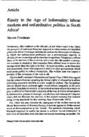Equity in the age of informality : labour markets and redistributive politics in South Africa