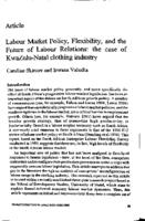 Labour market policy, flexibility, and the future of labour relations : the case of KwaZulu-Natal clothing industry