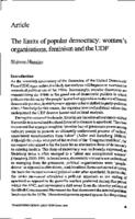 The limits of popular democracy : women's organisations, feminism and the UDF