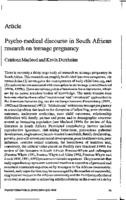 Psycho-medical discourse in South African research on teenage pregnancy