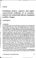 Rethinking justice, equality and rights : communitarian challenges for an atomistic-liberalist view of the South African Constitution and Bill of Rights