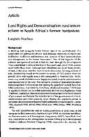 Land rights and democratisation : rural tenure reform in South Africa's former bantustans