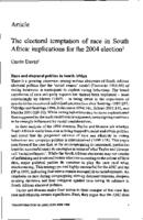 The electoral temptation of race in South Africa : implications for the 2004 election