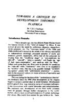 Towards a critique of development theories in Africa