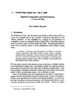 Regional integration and environment : a case of PTA