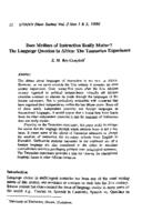 Does medium of instruction really matter? The language question in Africa : the Tanzanian experience