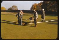 Removal of bermudagrass encroaching into a bentgrass green at the Army-Navy Country Club in Virginia, 1954, by digging it out totally
